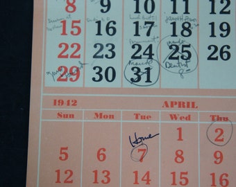 1958年　 アンティーク　ヌード・カレンダー　＊107642 12 Vintage 1963 Calendar Sheets, Vintage Calendar Pages - Etsy