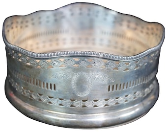 Antiguo inglés georgiano reticulado perforado serpentina botella de vino montaña rusa 5.5 "