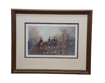 Pat Whipp Coming Home Equestrian Fox Hunt Horse Hound Lithograph Print 27"