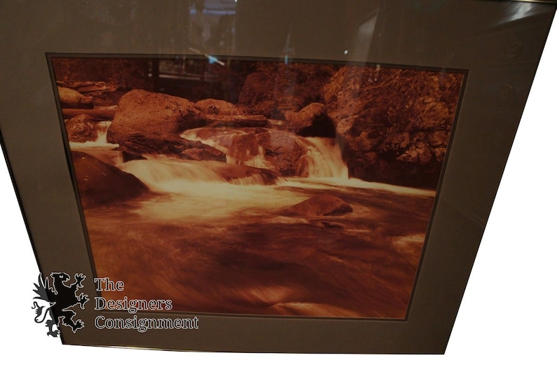 Vintage William Plante Sepia Photograph Rocky Mountains Colorado Rapids