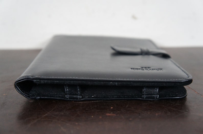 King Ranch Black Leather Portfolio Notepad Case Organizer Binder NIB - Etsy