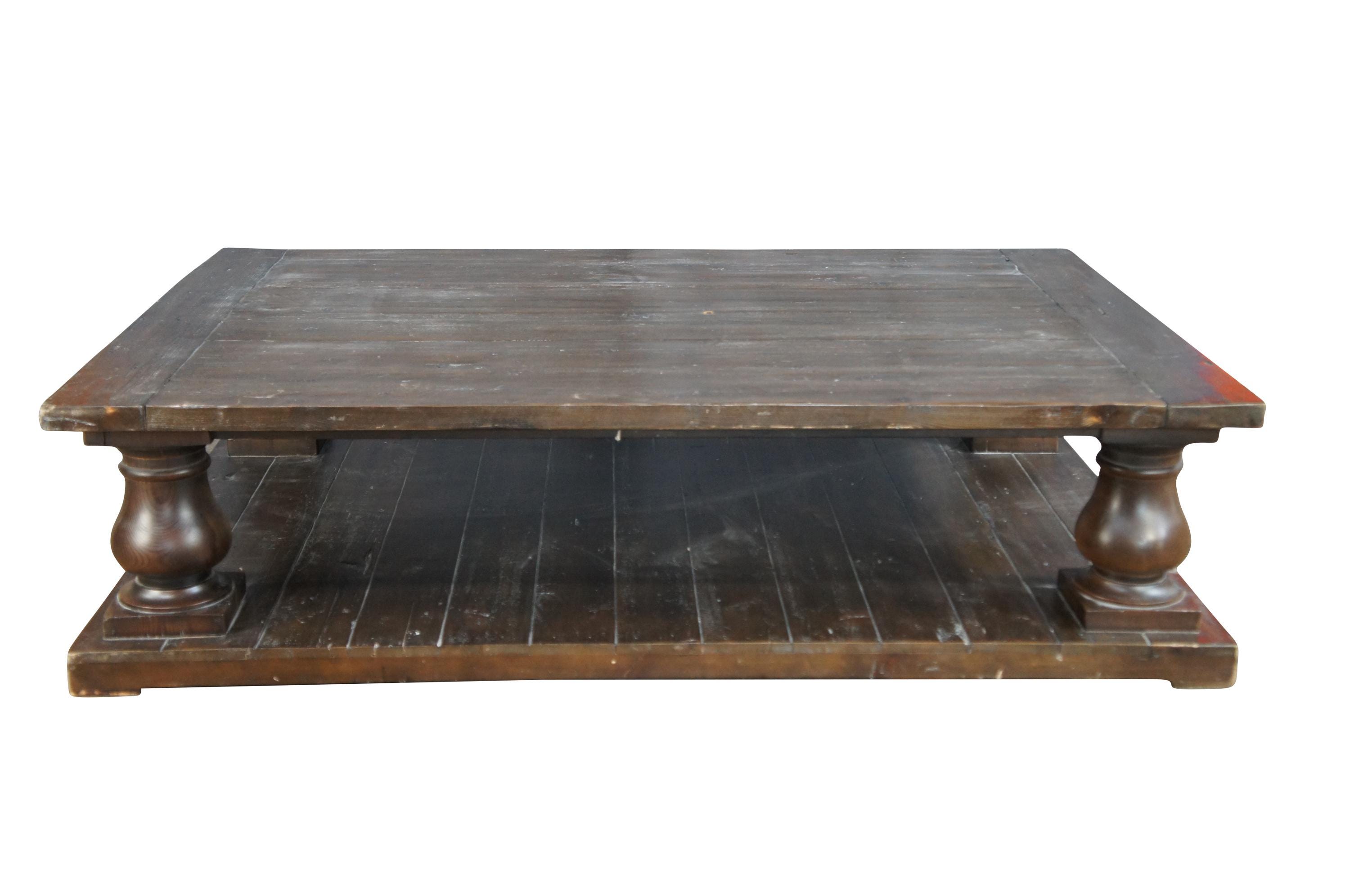 Restoration Hardware Timothy Oulton Balustrade Salvaged Wood Pine Coffee Table