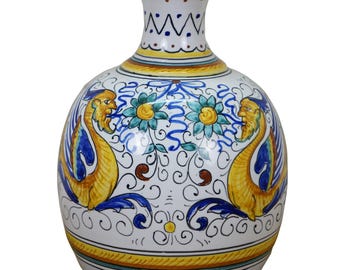 Vase serpent dragon en porcelaine italienne sur mesure Deruta Raffaellesco 20 cm (20 po.)