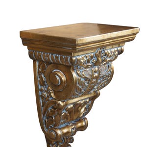 French Regency Style Scrolled & Scalloped Corbel Wall Bracket Shelf Sconce 16&quot;