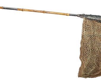 Original Antique Hardy Simplex Folding Bamboo Staff Wading Fishing Net &  Sling 2 
