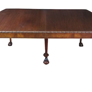 Antique Romweber English Chippendale Georgian Mahogany Extendable Dining Table