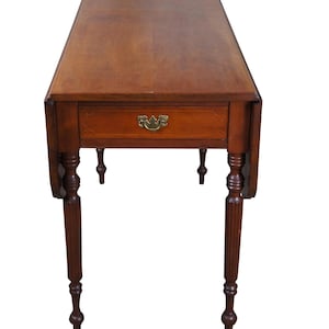Antique 19th Century American Sheraton Cherry Drop Leaf Dining Console Table 40&quot;