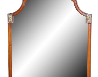 Espejo de tocador colgante de pared de caoba de estilo neoclásico Luis XV francés vintage