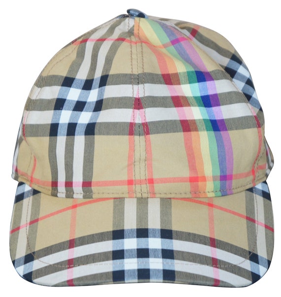 Burberry Nova Check Rainbow Pride Baseball Cap S M Limited Edition Cotton Vtg Etsy