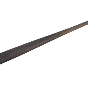 May include: A wooden baseball bat with a dark brown finish.