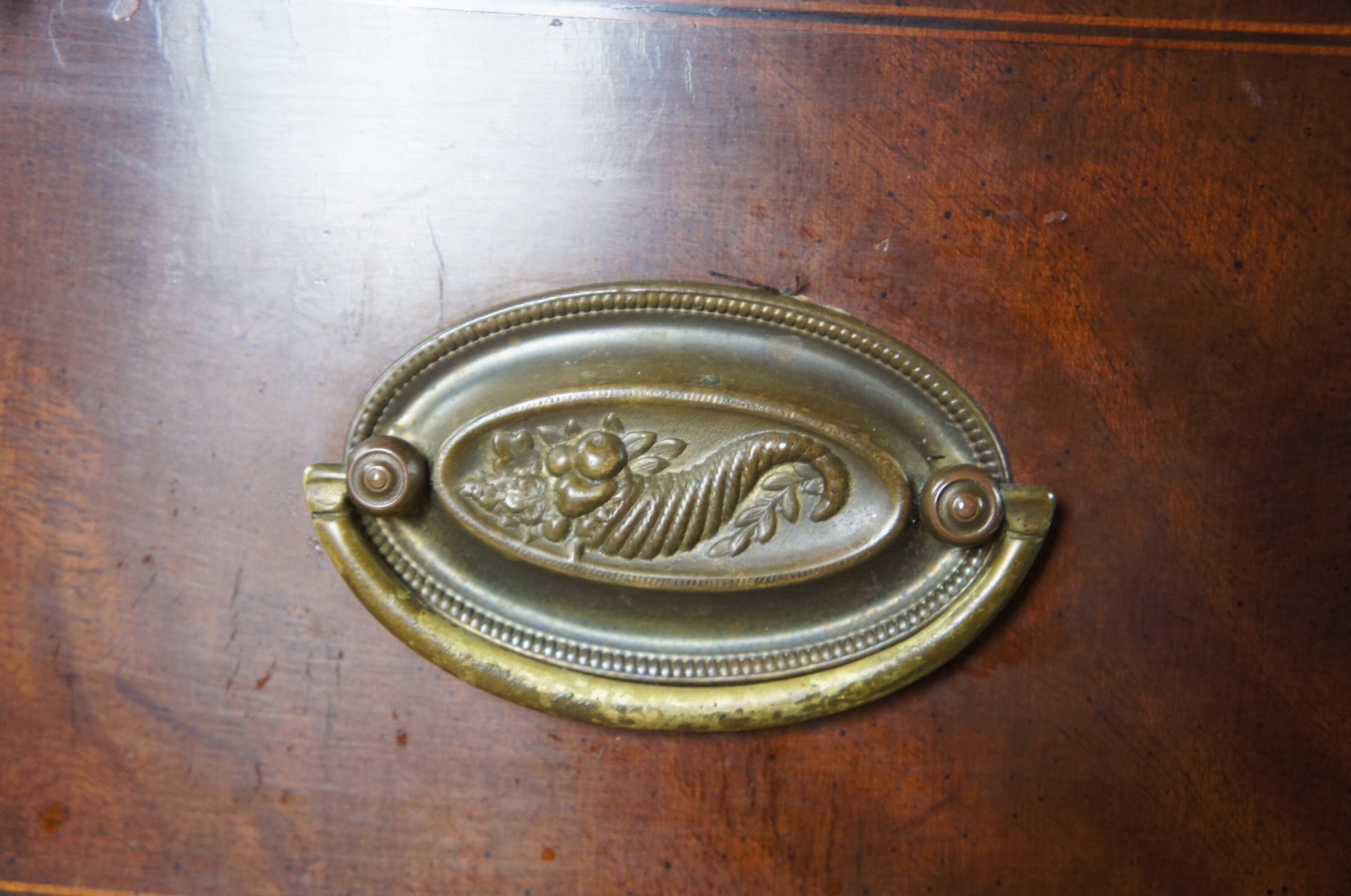 Biggs Furniture Inlaid Flamed Mahogany Federal Bow Front Etsy