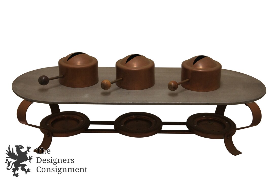 Stainless & Copper Hot Plate 3 Burner Chafing Dish Food Warmer Etsy