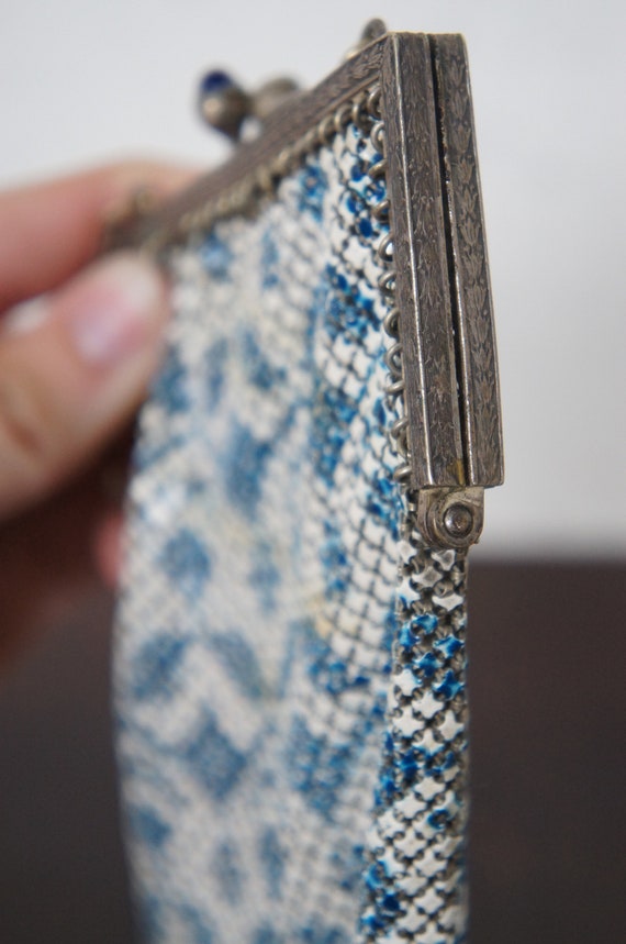 Antique Mandalian Art Deco Enamel Mesh Purse Hand… - image 10