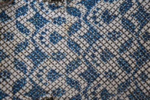 Antique Mandalian Art Deco Enamel Mesh Purse Hand… - image 8
