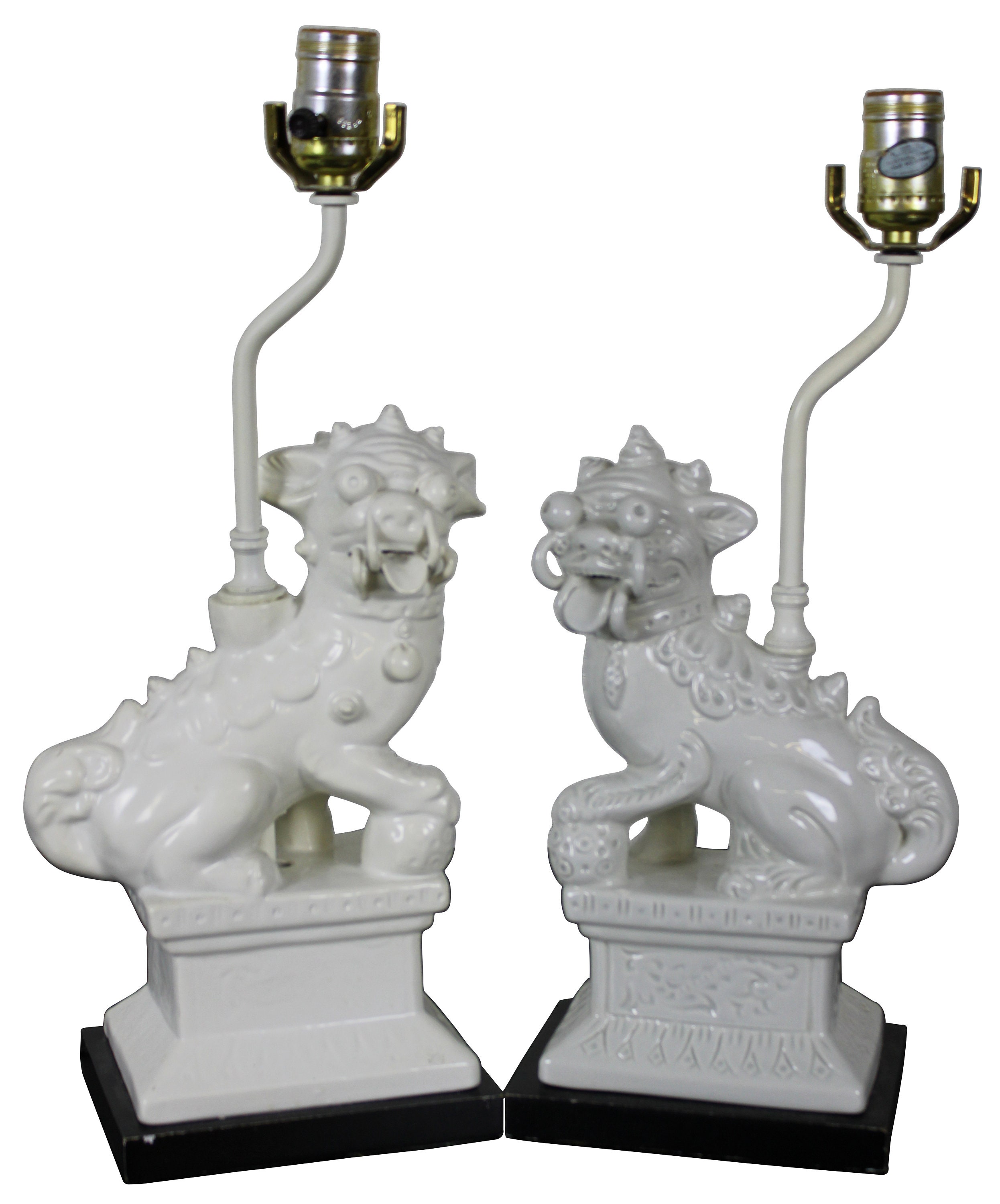 White foo dog lamps deals