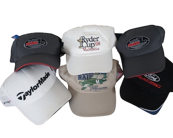6 Vintage Ball Caps Hats Golf Racing Flying Taylor Made Ryder Cup Ford