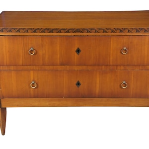 Antique German Biedermeier Cherry Dresser Chest of Drawers Console Commode 46&quot;