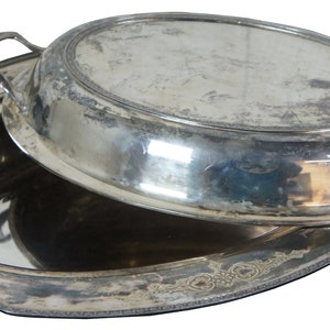 Vintage Homan Mfg 01072 Louisiana Silver Plate Lidded Serving Dish Platter 13&quot;