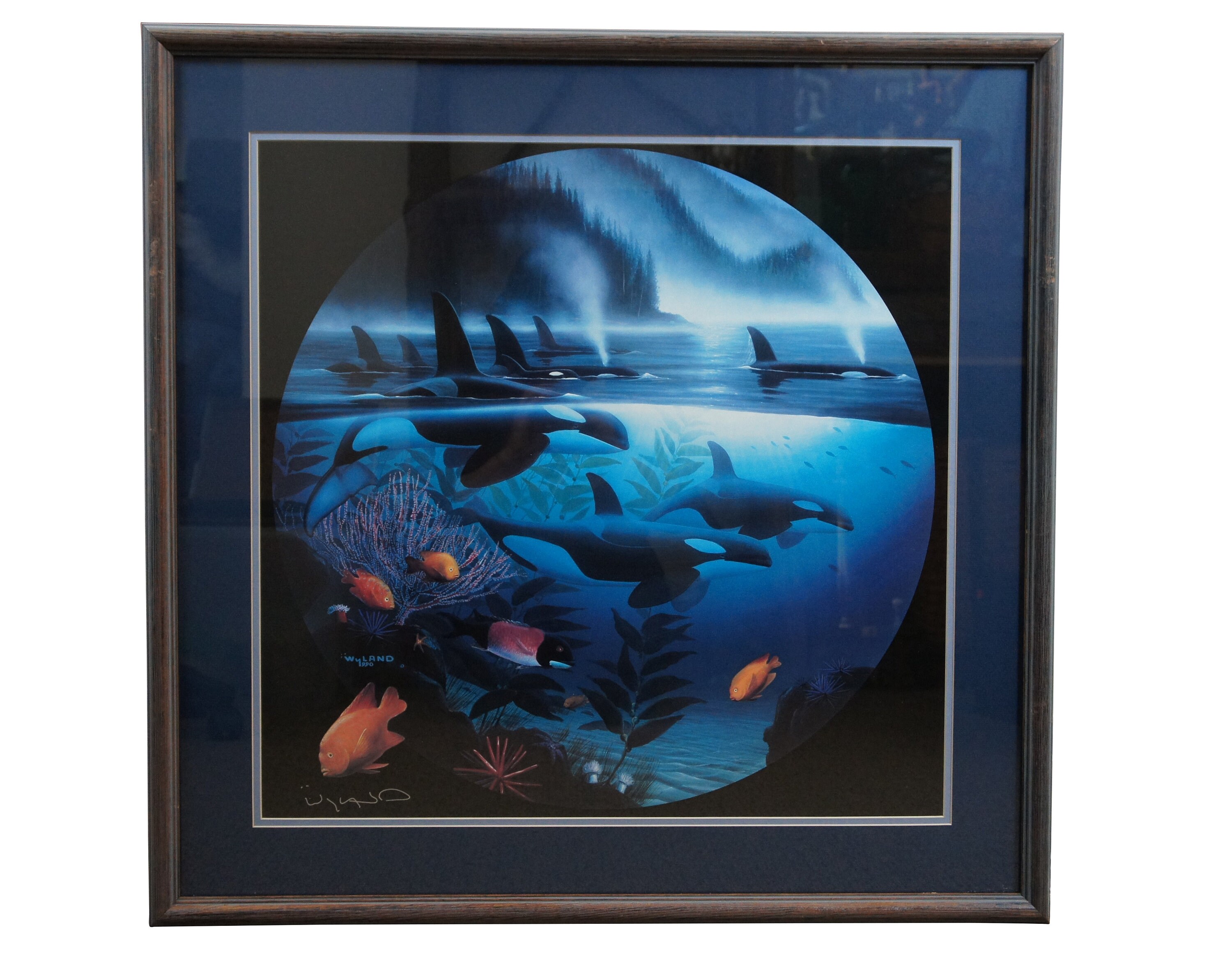 2 1990s Robert Wyland Signed Lithograph Prints Orca Journey