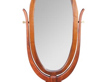Antique Victorian Solid Mahogany Cheval Dressing Mirror Ball & Claw Foot 67"