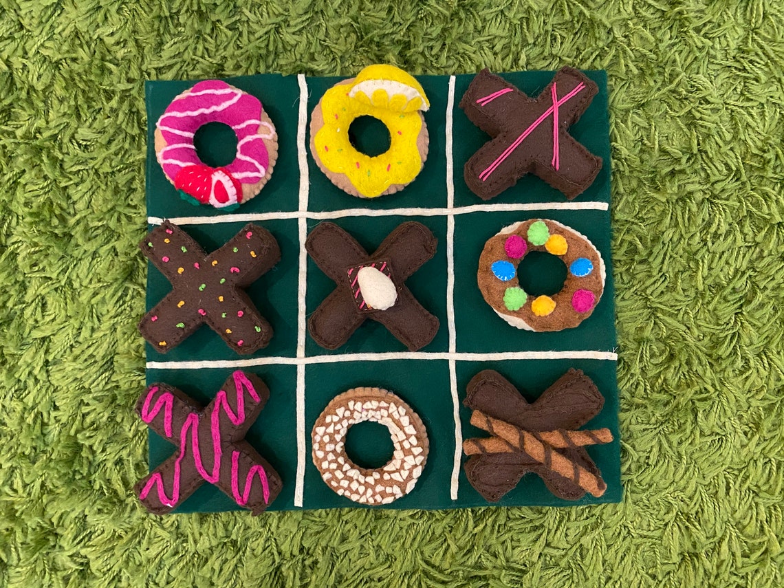 Kids Felt Chocolate &amp; Donut Tic Tac Toe | Etsy