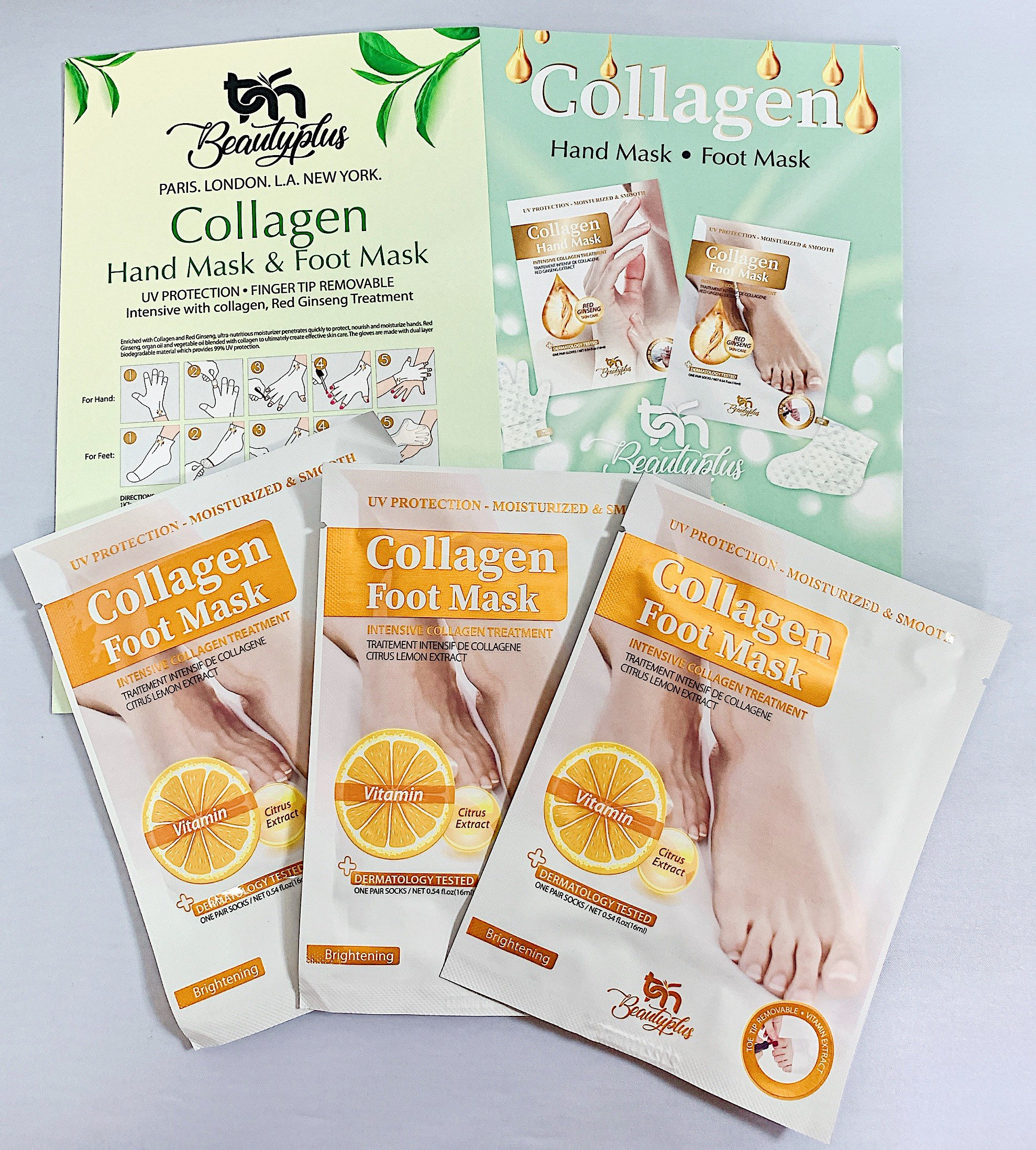Collagen Hand Mask Foot Mask Gloves Moisturize and UV Protection for