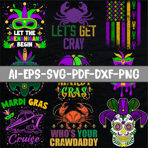 Mardi Gras Event Celebration designs collection T Shirt / Mardi Gras Beads / Costume / Carnival /Mardi Gras trendy |AI |SVG|PNG Digital File