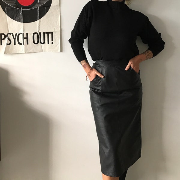 Leather Pencil Skirt - Etsy