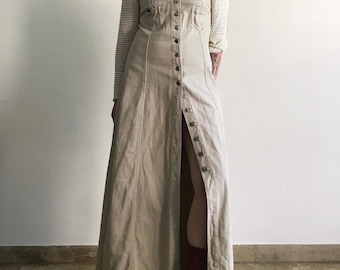 Y2k vintage overalls with long denim skirt