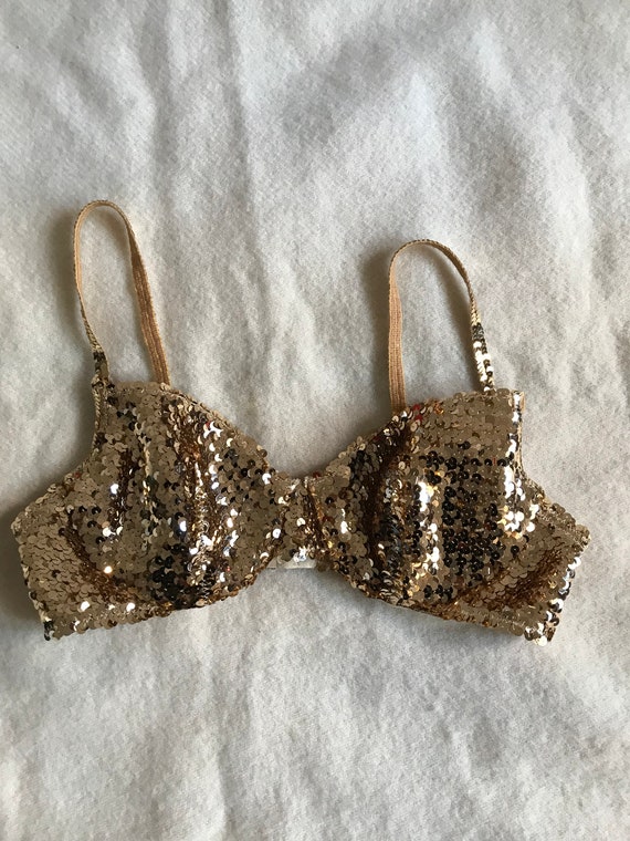 La Perla Vintage bra in gold sequins - image 1