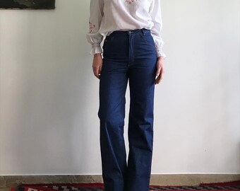 Vintage-Jeans mit hohem Bund aus den 70ern