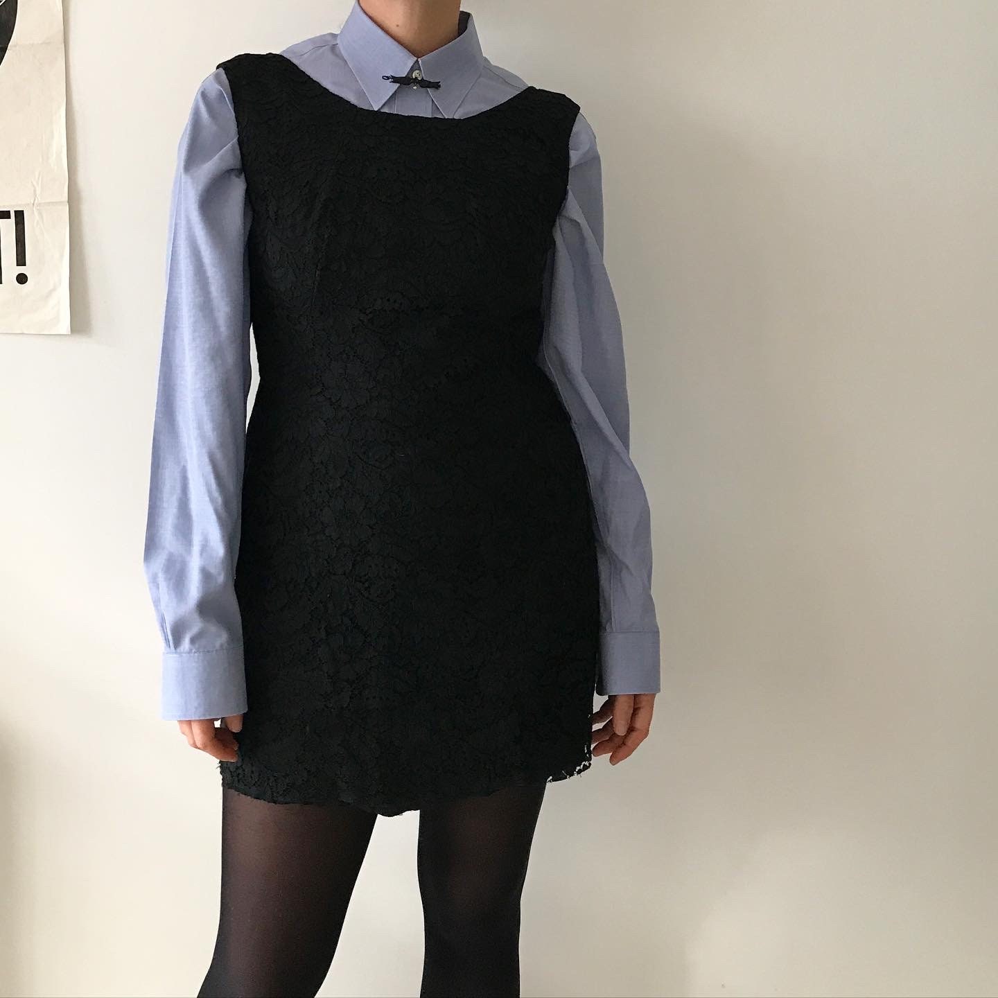 Black tight pinafore dress hotsell
