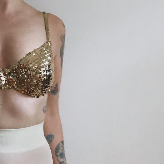 La Perla Vintage bra in gold sequins - image 2