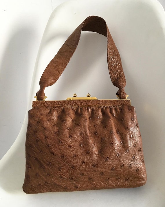 BORSA VINTAGE GHIBLI Di vera pelle di Struzzo con certificato, tracolla EUR  70,00 - PicClick IT