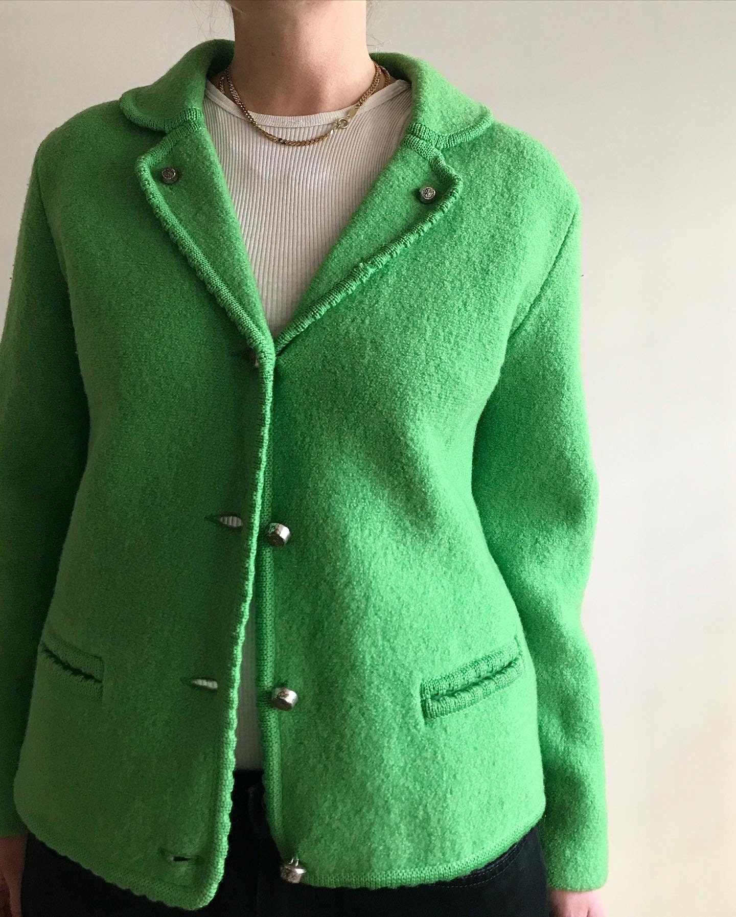 Vintage Tyrolean Jacket in Green Boiled Wool - Etsy Finland