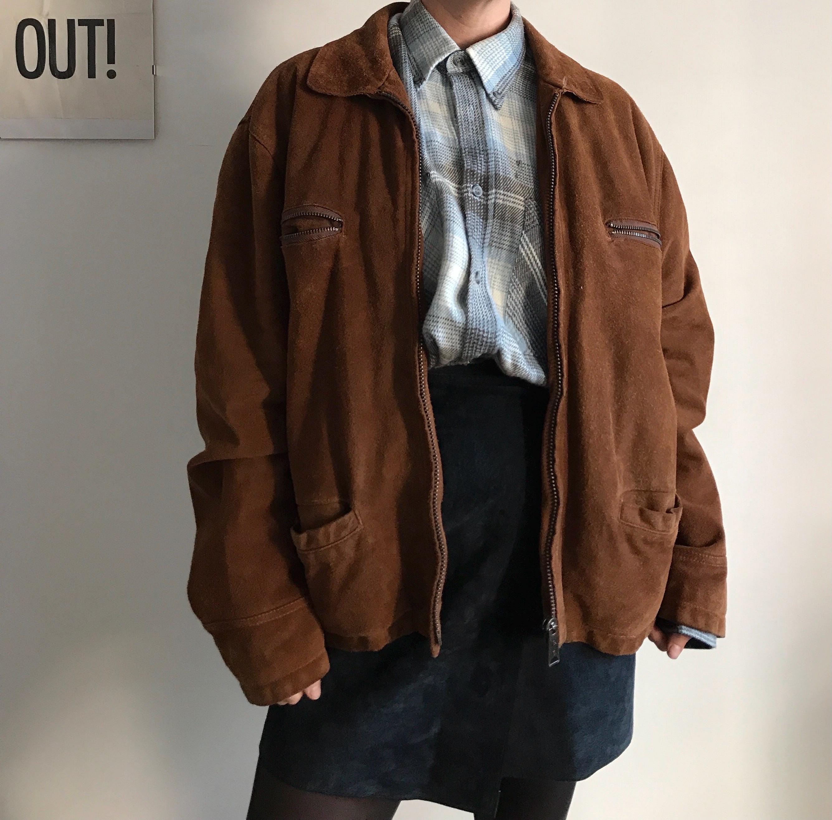 Giacca vintage BomBoogie in renna marrone foderata in lana