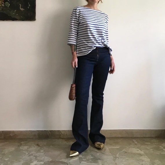 Jeans vintage anni 70 a zampa di elefante a vita bassa Etsy Italia
