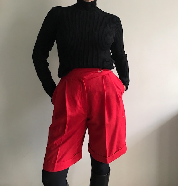 Claude Montana, Claude Montana for COMPLICE vintage 80s pantaloni corti in lana / Claude Montana vintage pantaloncini in lana / bermuda vintage in Lana