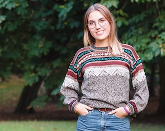 Suéter de alpaca Allpa- Suéter de alpaca hecho a mano Mujer Marrón Perú Alpaca Cardigan Suéter de alpaca hecho a mano Suéter de punto Lana de alpaca