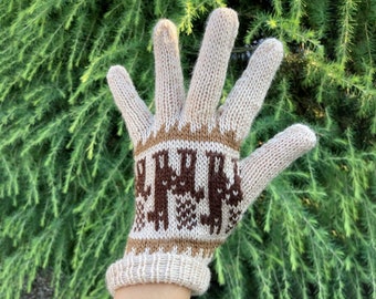 Alpakahandschuhe Qara – Handgemachte Alpaka Handschuhe in verschiedene Farben Peru Kuschelig Weich Knit Gloves Alpaka Handarbeit Alpakawolle