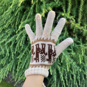 Alpakahandschuhe Qara Handgemachte Alpaka Handschuhe in verschiedene Farben Peru Kuschelig Weich Knit Gloves Alpaka Handarbeit Alpakawolle Bild 1