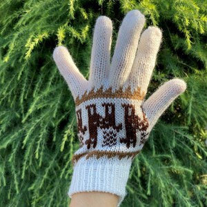 Alpakahandschuhe Qara Handgemachte Alpaka Handschuhe in verschiedene Farben Peru Kuschelig Weich Knit Gloves Alpaka Handarbeit Alpakawolle Bild 2