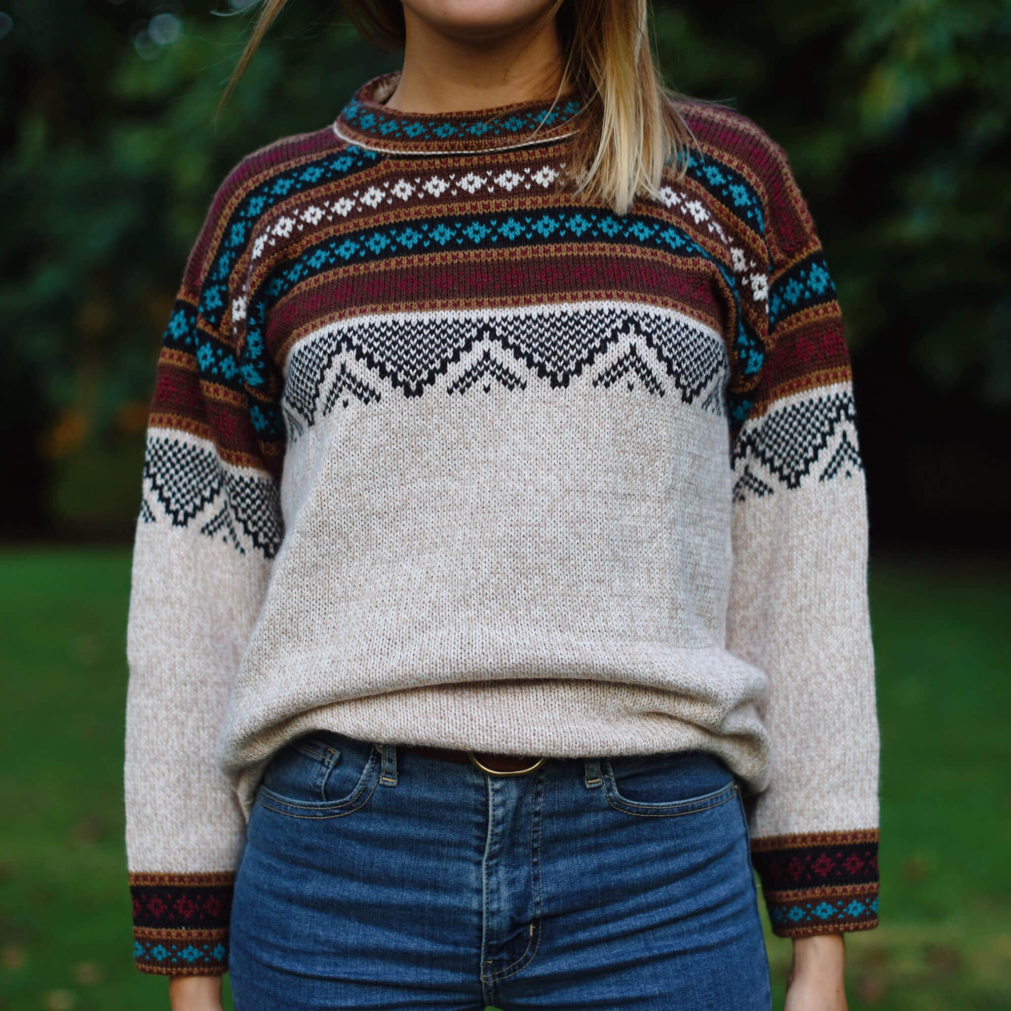 Alpaca Sweater Puyu Handmade Alpaca Sweater Woman White Peru Etsy