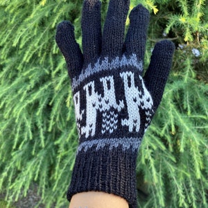 Alpakahandschuhe Qara Handgemachte Alpaka Handschuhe in verschiedene Farben Peru Kuschelig Weich Knit Gloves Alpaka Handarbeit Alpakawolle Bild 5