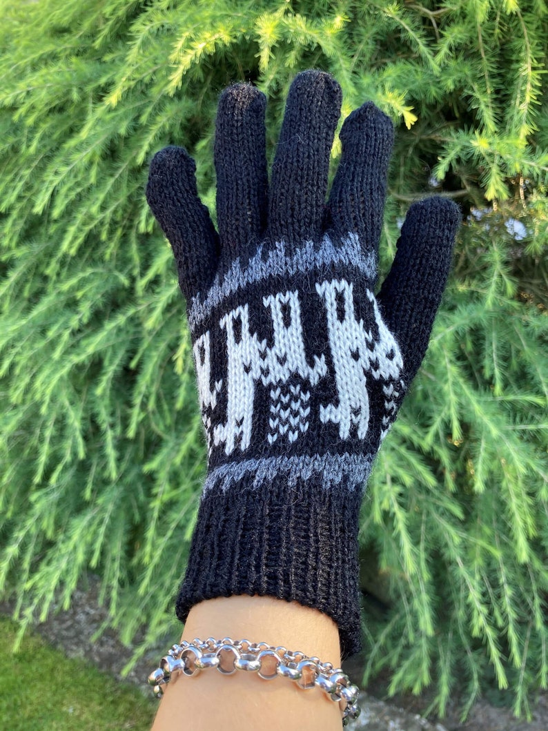 Alpakahandschuhe Qara Handgemachte Alpaka Handschuhe in verschiedene Farben Peru Kuschelig Weich Knit Gloves Alpaka Handarbeit Alpakawolle Bild 5