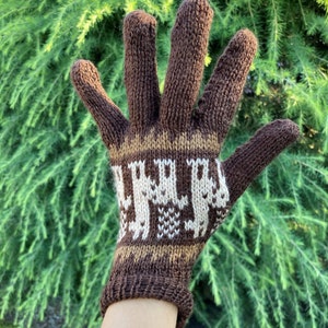 Alpakahandschuhe Qara Handgemachte Alpaka Handschuhe in verschiedene Farben Peru Kuschelig Weich Knit Gloves Alpaka Handarbeit Alpakawolle Bild 4
