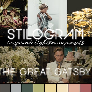 GREAT GATSBY inspired Lightroom preset pack - Art Deco, opulent movie palette  - Desktop & Mobile | Lrtemplate, xmp, dng |