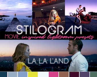 Predefinições inspiradas em LA LA LAND para Lightroom Mobile / Pacote dng somente para celular / Paleta rosa roxo / Filtros do Instagram / Fotografia cinematográfica
