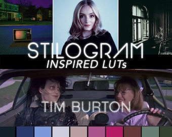 3D LUTs inspired by Tim Burton -Explore palettes of iconic movies Edward Scissorhands, Beetlejuice + more -For Premiere Pro, DaVinci Resolve