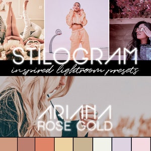 Ariana /Rose Gold inspired Lightroom Preset pack - Blush, beige, pink tones - Desktop & Mobile | Lrtemplate, xmp, dng |